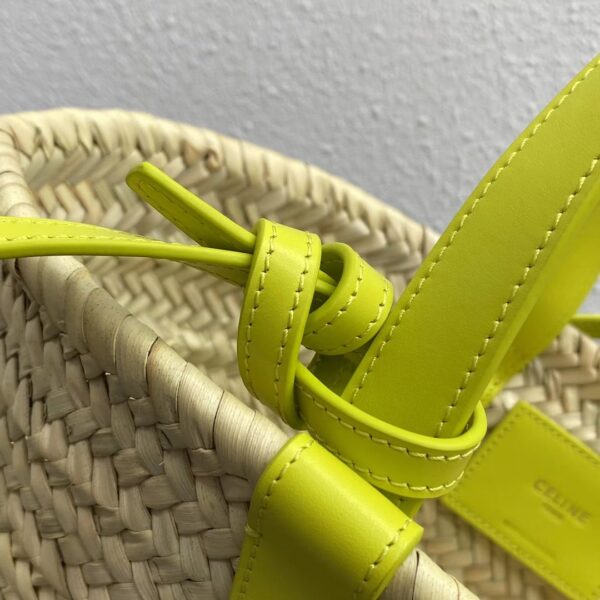 1:1 Replica Celine Teen Triomphe Celine Classic Panier In Palm Leaves And Lizard Yellow For Women 8in/20cm 194004EH4.11CT