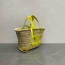 1:1 Replica Celine Teen Triomphe Celine Classic Panier In Palm Leaves And Lizard Yellow For Women 8in/20cm 194004EH4.11CT