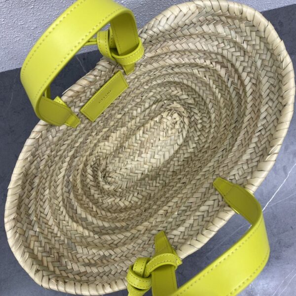 1:1 Replica Celine Teen Triomphe Celine Classic Panier In Palm Leaves And Lizard Yellow For Women 8in/20cm 194004EH4.11CT