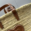 1:1 Replica Celine Teen Triomphe Celine Classic Panier In Palm Leaves With Heart Patch Brown For Women 10in/25cm 194002DUI.04LU