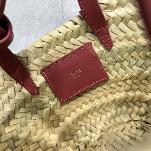 1:1 Replica Celine Teen Triomphe Classic Pannier Tote Dark Pink For Women 8in/20cm
