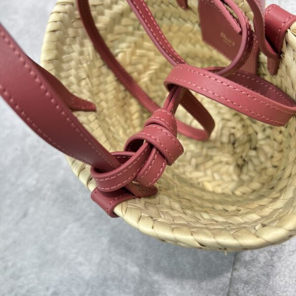 1:1 Replica Celine Teen Triomphe Classic Pannier Tote Dark Pink For Women 8in/20cm