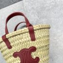 1:1 Replica Celine Teen Triomphe Classic Pannier Tote Dark Pink For Women 8in/20cm