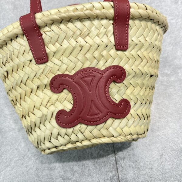 1:1 Replica Celine Teen Triomphe Classic Pannier Tote Dark Pink For Women 8in/20cm