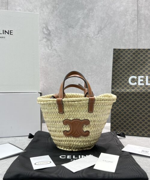 1:1 Replica Celine Teen Triomphe Classic Pannier Tote Tan For Women 8in/20cm