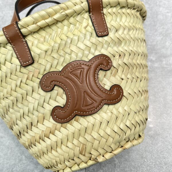 1:1 Replica Celine Teen Triomphe Classic Pannier Tote Tan For Women 8in/20cm