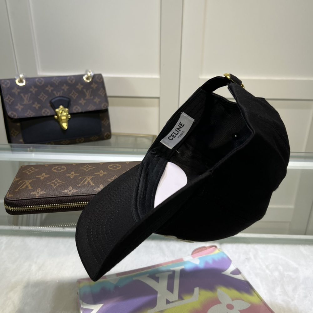 Celine Triomphe Baseball Cap Black Celine Cap - Image 3