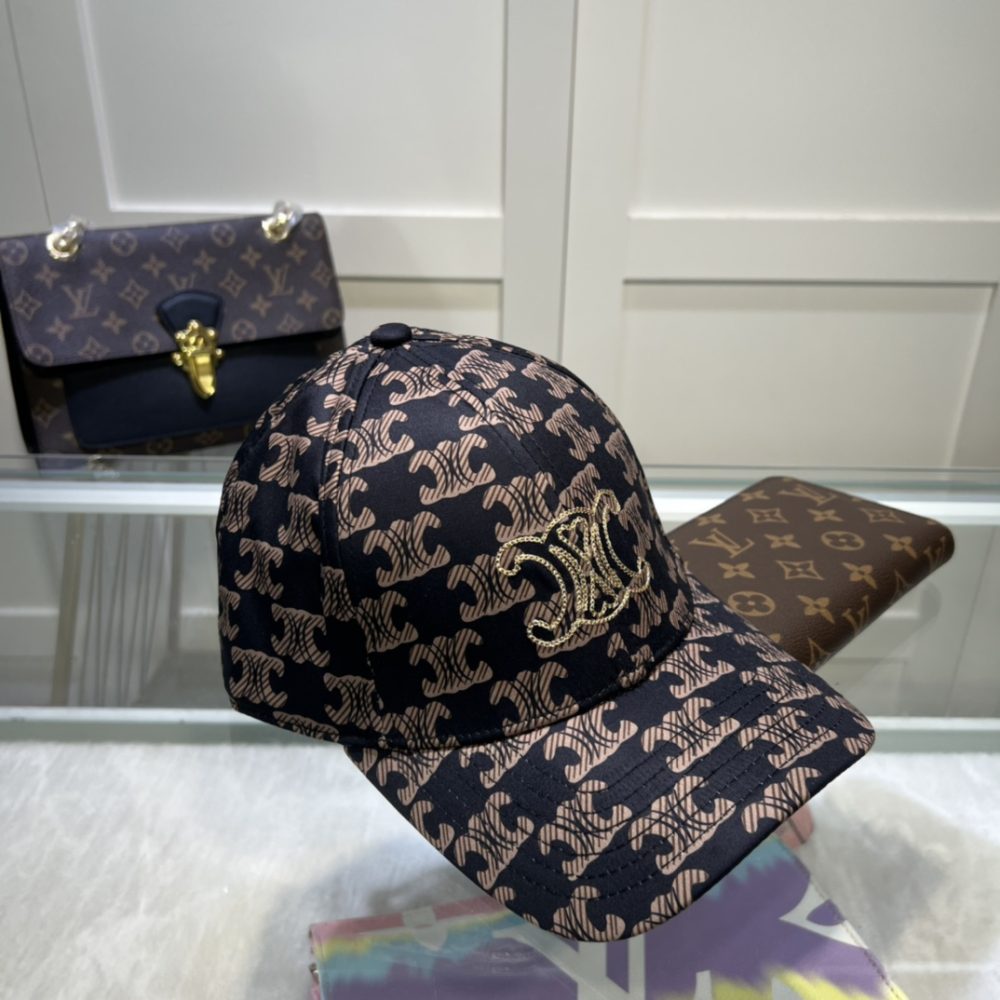 Celine Triomphe Baseball Cap Black/Brown Celine Cap - Image 3