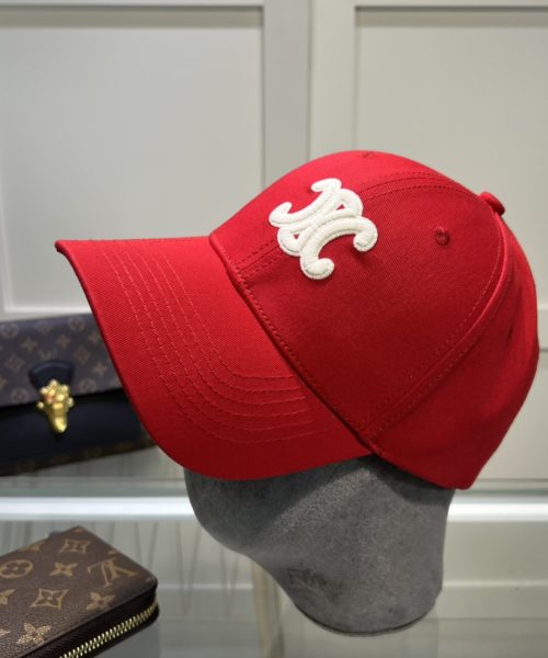 Celine Triomphe Baseball Cap Red Celine Cap