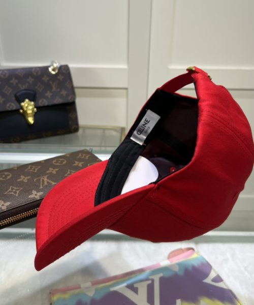 Celine Triomphe Baseball Cap Red Celine Cap