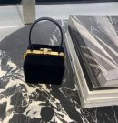 1:1 Replica Celine Triomphe Hardshell Velvet Bag Black For Women 4in/10cm
