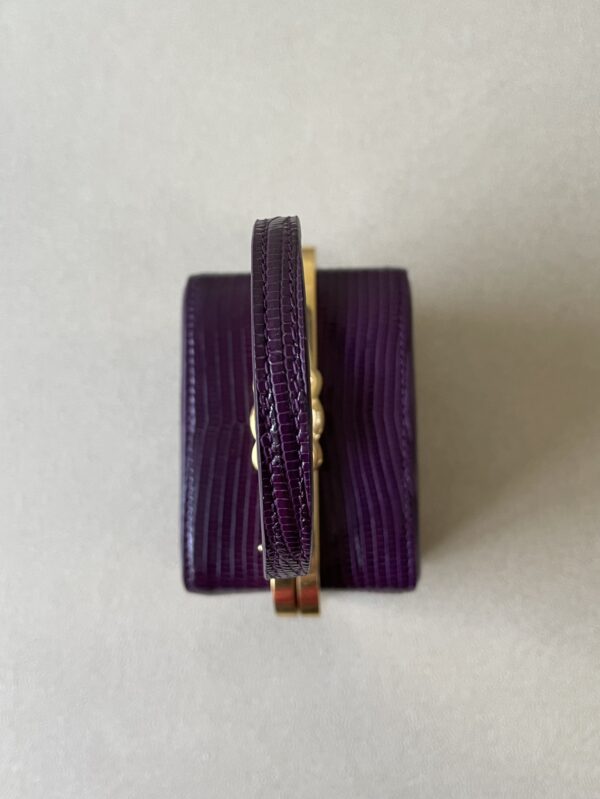1:1 Replica Celine Triomphe Minaudiere In Lizard Violet For Women 4in/10cm