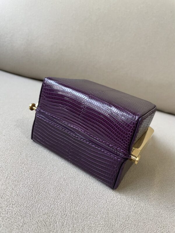 1:1 Replica Celine Triomphe Minaudiere In Lizard Violet For Women 4in/10cm