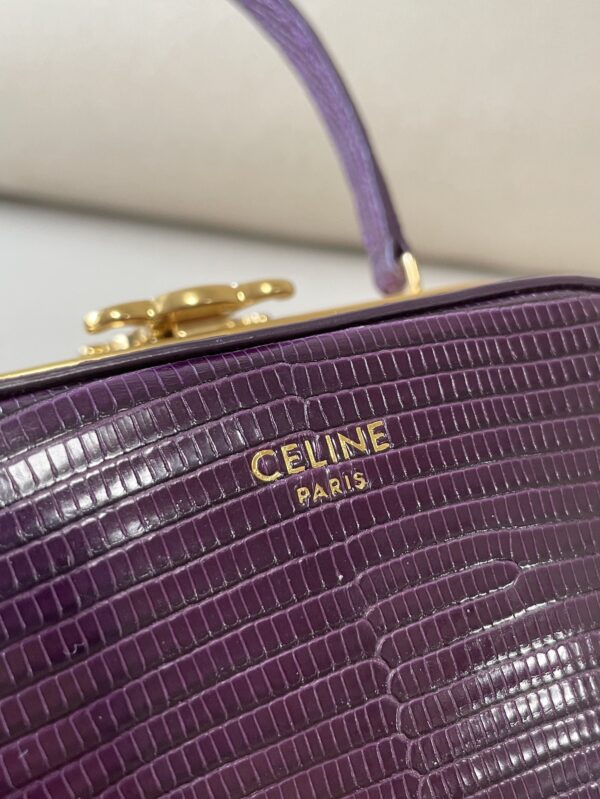 1:1 Replica Celine Triomphe Minaudiere In Lizard Violet For Women 4in/10cm