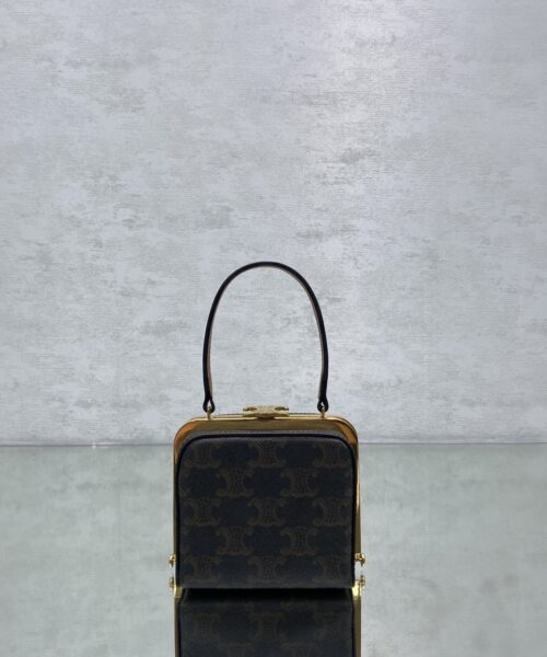 1:1 Replica Celine Triomphe Minaudiere In Triomphe Canvas Brown For Women 4in/10cm