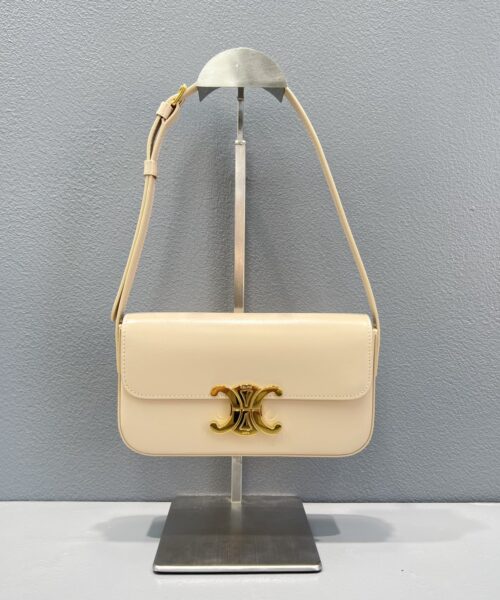 1:1 Replica Celine Triomphe Shoulder Bag Beige For Women 8in/20.5cm