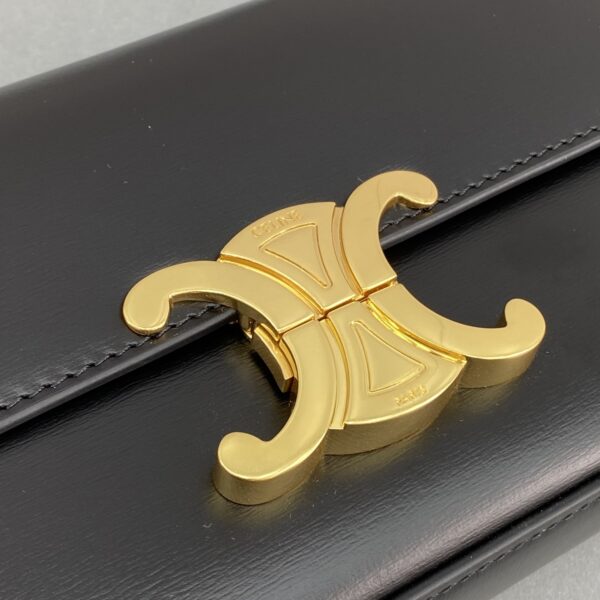 1:1 Replica Celine Triomphe Shoulder Bag Black For Women 8in/20cm 194143BF4.38NO