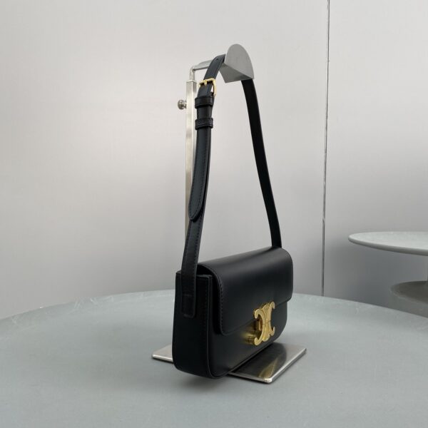 1:1 Replica Celine Triomphe Shoulder Bag Black For Women 8in/20cm