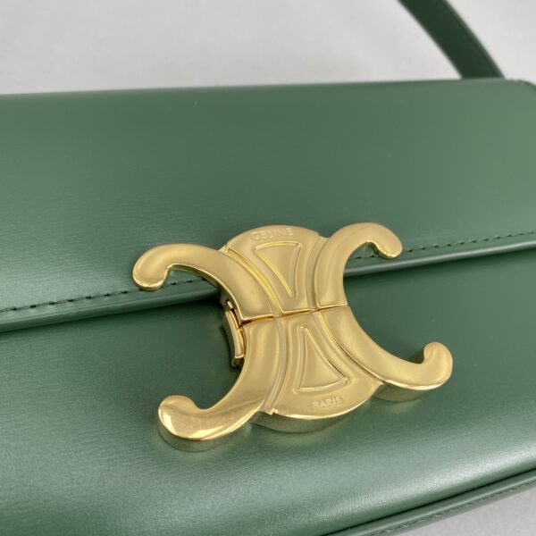 1:1 Replica Celine Triomphe Shoulder Bag Green For Women 8in/20cm