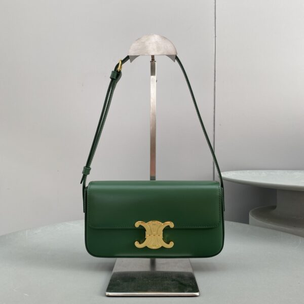 1:1 Replica Celine Triomphe Shoulder Bag Green For Women 8in/20cm