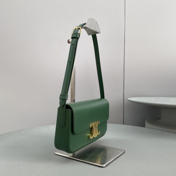 1:1 Replica Celine Triomphe Shoulder Bag Green For Women 8in/20cm
