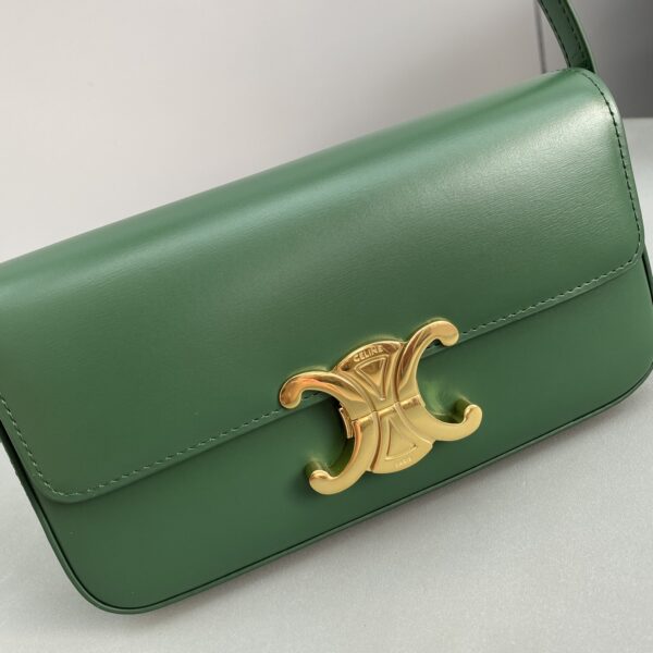 1:1 Replica Celine Triomphe Shoulder Bag Green For Women 8in/20cm