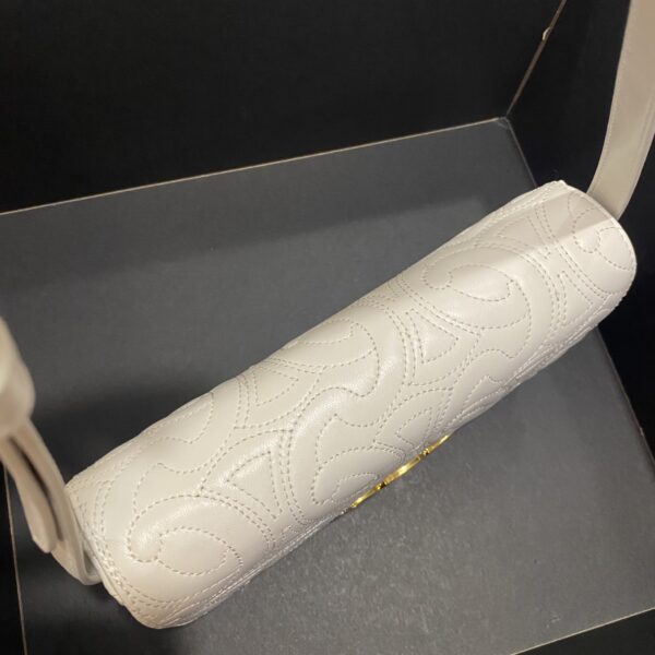 1:1 Replica Celine Triomphe Shoulder Bag In Quilted Triomphe Lambskin White For Women 8in/20cm 194143EF4.01BC