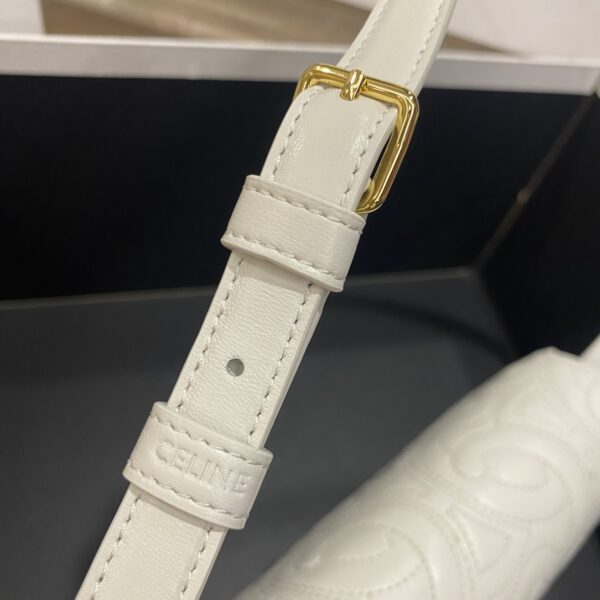 1:1 Replica Celine Triomphe Shoulder Bag In Quilted Triomphe Lambskin White For Women 8in/20cm 194143EF4.01BC