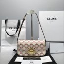 1:1 Replica Celine Triomphe Shoulder Bag In Triomphe Canvas  Red For Women 8in/20cm 194142CUZ.27ED