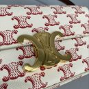 1:1 Replica Celine Triomphe Shoulder Bag In Triomphe Canvas  Red For Women 8in/20cm 194142CUZ.27ED