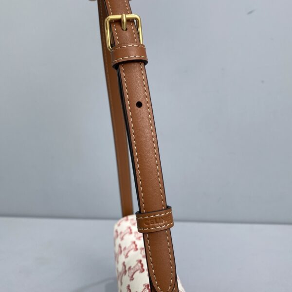 1:1 Replica Celine Triomphe Shoulder Bag In Triomphe Canvas  Red For Women 8in/20cm 194142CUZ.27ED
