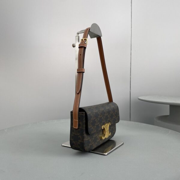 1:1 Replica Celine Triomphe Shoulder Bag In Triomphe Canvas Tan For Women 8in/20cm 194142CUZ.04LU