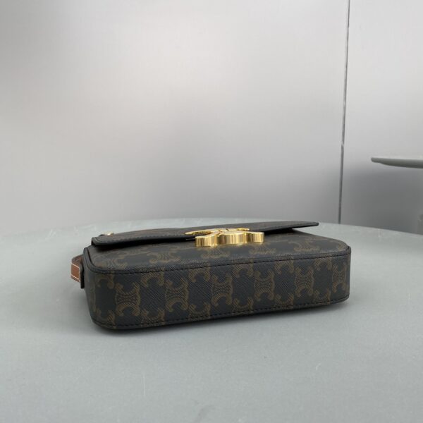 1:1 Replica Celine Triomphe Shoulder Bag In Triomphe Canvas Tan For Women 8in/20cm 194142CUZ.04LU