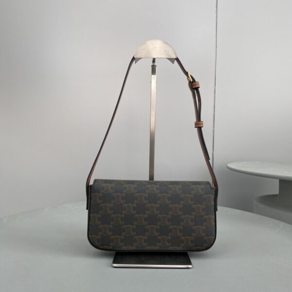 1:1 Replica Celine Triomphe Shoulder Bag In Triomphe Canvas Tan For Women 8in/20cm 194142CUZ.04LU