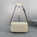 1:1 Replica Celine Triomphe Shoulder Bag In Triomphe Canvas White For Women 8in/20cm 194142CUZ.01BC
