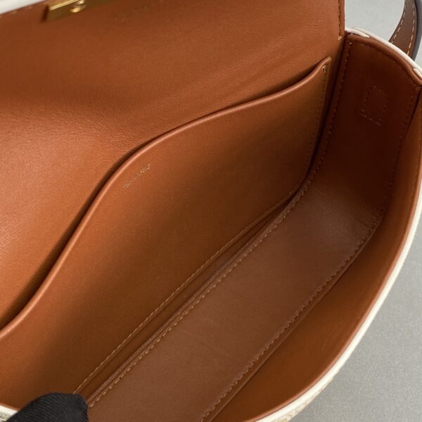 1:1 Replica Celine Triomphe Shoulder Bag In Triomphe Canvas White For Women 8in/20cm 194142CUZ.01BC