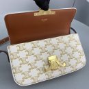 1:1 Replica Celine Triomphe Shoulder Bag In Triomphe Canvas White For Women 8in/20cm 194142CUZ.01BC