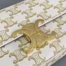 1:1 Replica Celine Triomphe Shoulder Bag In Triomphe Canvas White For Women 8in/20cm 194142CUZ.01BC