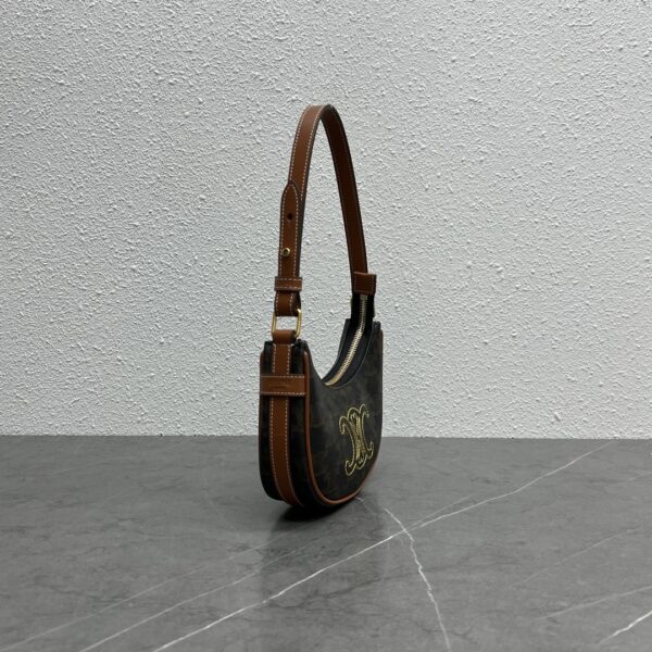 1:1 Replica Celine Triope Heart Embroidered Mini Abba - Triope Canvas Brown For Women 6.4in/16cm 10I602EB1.04LU