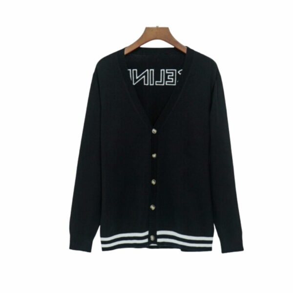Celine V-Neck Cardigan Sweater Black For Men