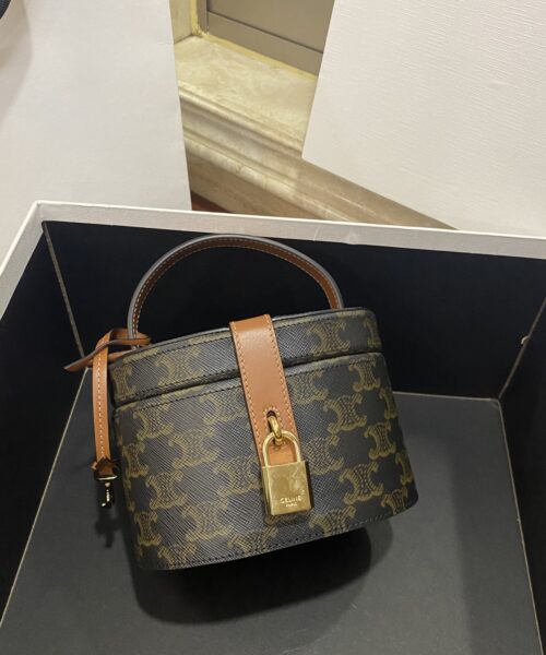 1:1 Replica Celine Vanity Case In Triomphe Canvas Tan For Women 6in/15cm 4M0932DP4.04LU