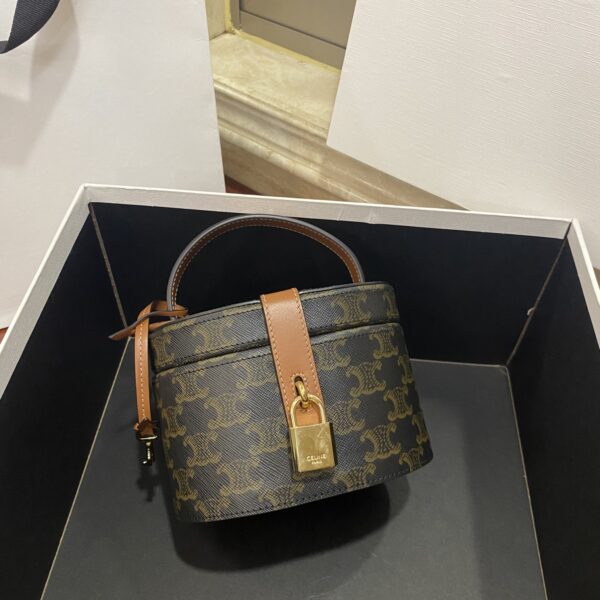 1:1 Replica Celine Vanity Case In Triomphe Canvas Tan For Women 6in/15cm 4M0932DP4.04LU