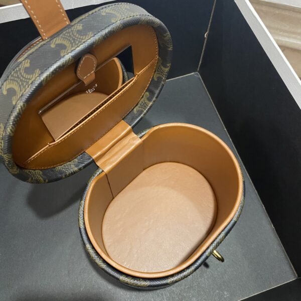 1:1 Replica Celine Vanity Case In Triomphe Canvas Tan For Women 6in/15cm 4M0932DP4.04LU