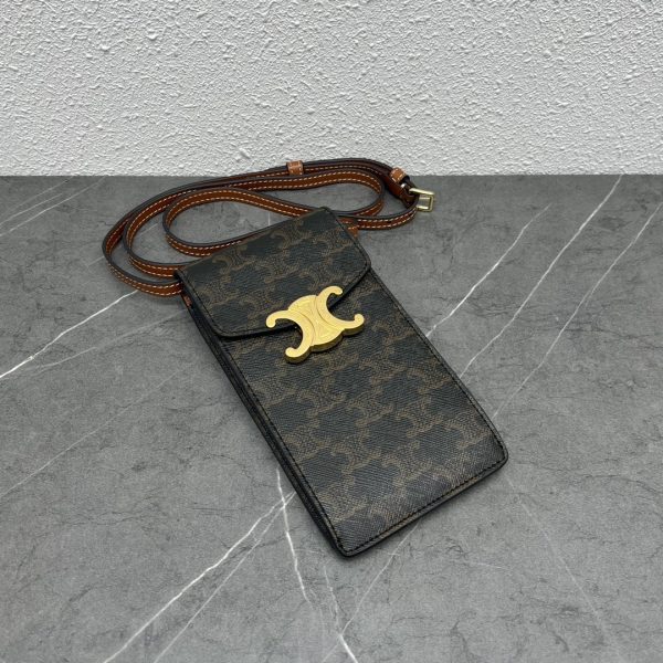 1:1 Replica Celine Vertical Mobile Pouch Triomphe Tan For Women 6in/19cm 10j092dqb.04LU - Image 2