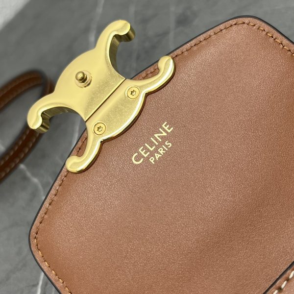 1:1 Replica Celine Vertical Mobile Pouch Triomphe Tan For Women 6in/19cm 10j092dqb.04LU - Image 6