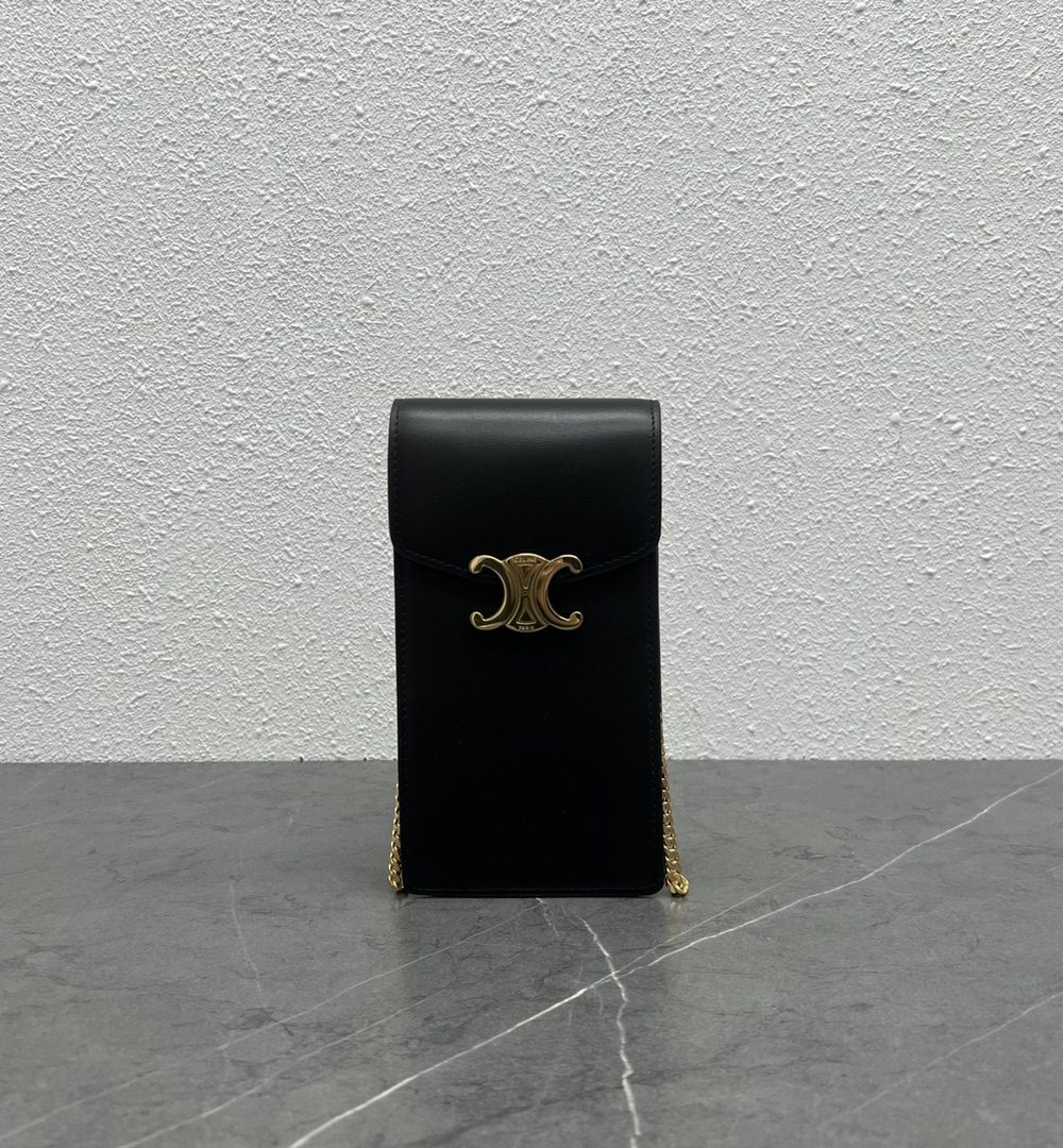 1:1 Replica Celine Vertical Phone Pouch Black For Women 6in/19cm 10J133DPV.38NO