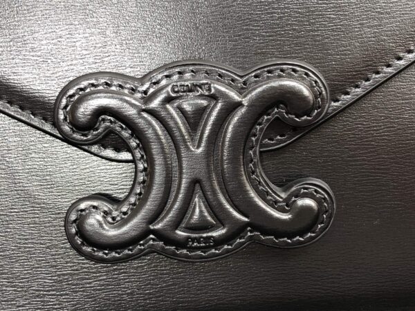 1:1 Replica Celine Wallet On Chain Triomphe Black For Women 7in/19cm  10J733DPV.38NO