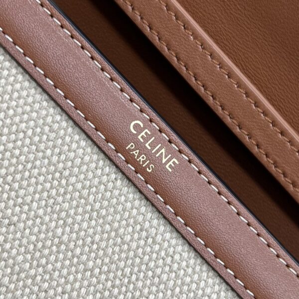1:1 Replica Celine Wallet On Chain Triomphe In Textile Natural / Tan For Women 7in/19cm 10J972DB2.02NT