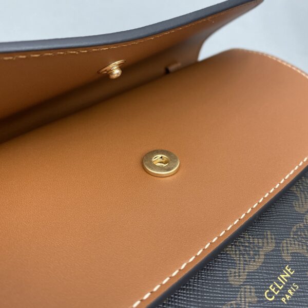 1:1 Replica Celine Wallet On Strap In Triomphe Canvas Brown For Women 8in/20cm 10D852CG9.04LU