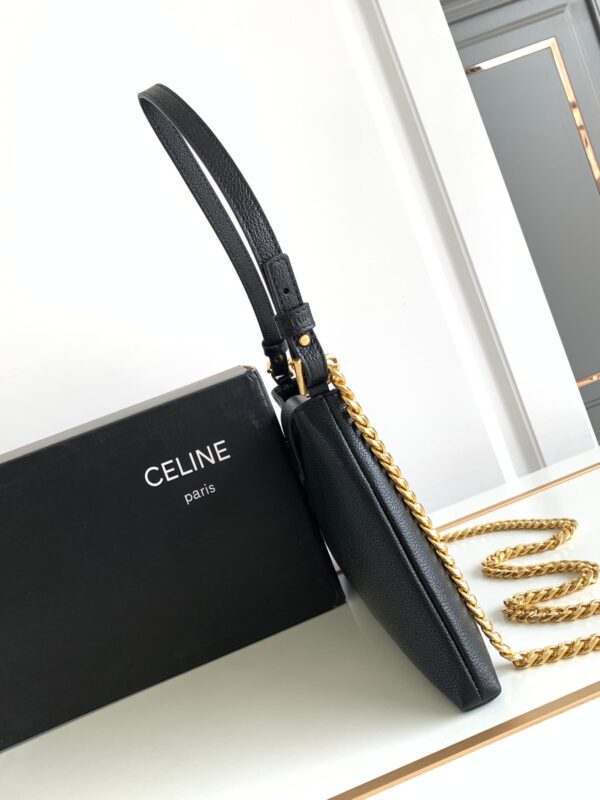 1:1 Replica Celine Wiltern Clutch Triomphe Soft Black/Brown For Women 31.5cm / 12in 113673FFJ.19BR